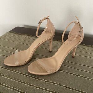 Heart in D Nude High Heeled Strapped Women's Sandal, Size 8.5